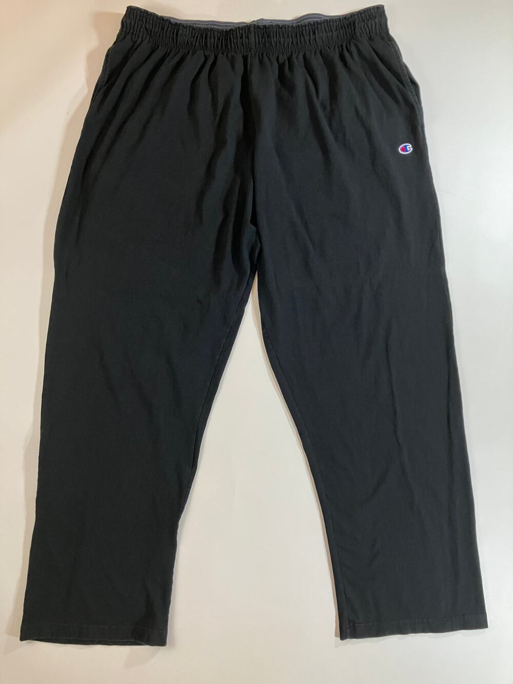 Champion Men’s 3XL Black Open Bottom Jersey Pants 100% Cotton P7309